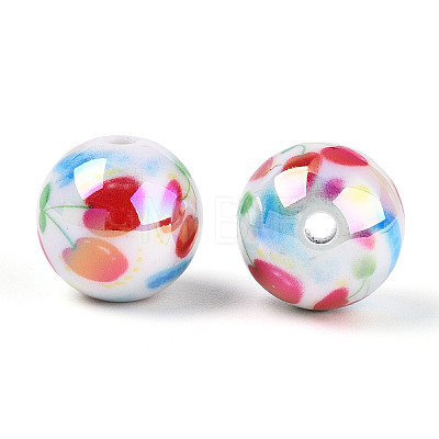 Printed Opaque Acrylic Beads MACR-T048-04C-1