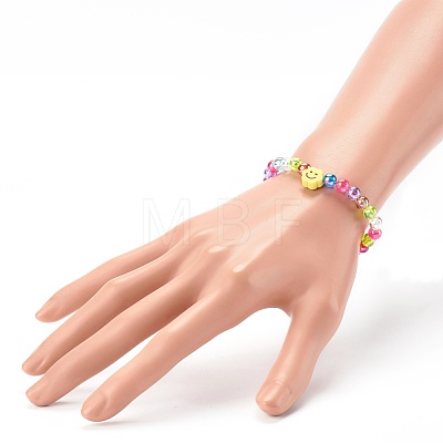 Transparent Acrylic Beaded Stretch Kids Bracelets BJEW-JB06316-1