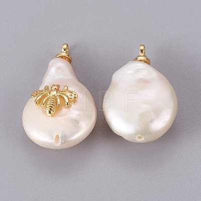 Natural Cultured Freshwater Pearl Pendants PEAR-F008-43G-1