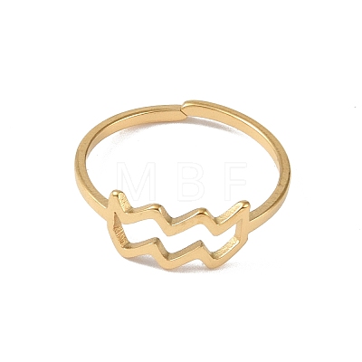 Real 18K Gold Plated 304 Stainless Steel Adjustable Finger Ring RJEW-L115-01G-02-1