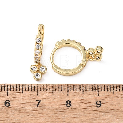 Three-Clover Brass Micro Pave Cubic Zirconia Hoop Earrings EJEW-Z159-01G-01-1