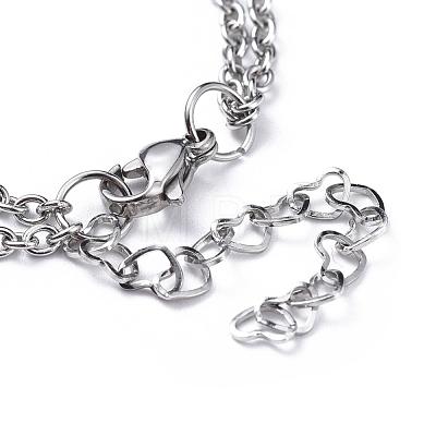 304 Stainless Steel Multi-strand Cable Chain Bracelets BJEW-JB04503-1