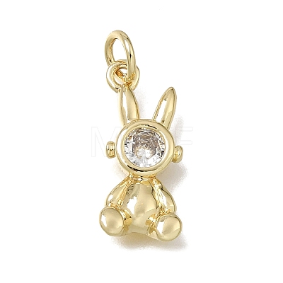 Brass Micro Pave Clear Cubic Zirconia Pendants CU-L001-18G-02-1