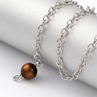 Natural Tiger Eye Sphere Dowsing Pendulums X-BJEW-E292-A09-1