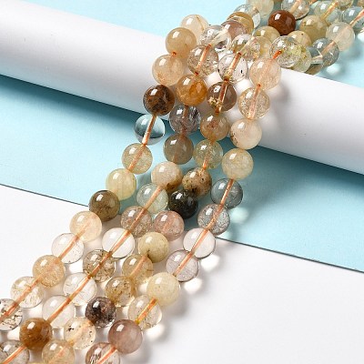 Natural Rutilated Quartz Beads Strands G-B029-B02-04-1