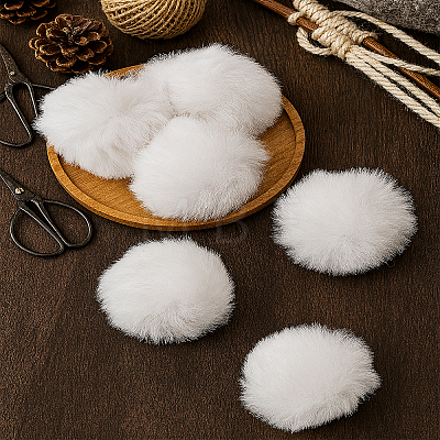 6Pcs Faux Rabbit Fur Soft Pompom Ball DIY-LP0006-35A-1