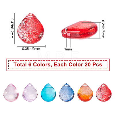 120Pcs 6 Colors Transparent Glass Beads GLAA-SC0001-56-1
