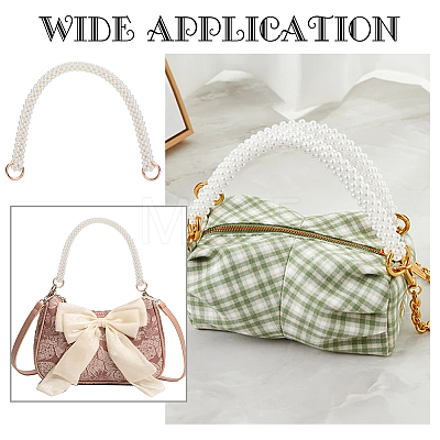 Plastic Imitation Pearl Beaded 3 Rows Bag Straps AJEW-WH0329-24-1