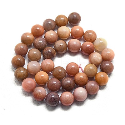 Natural Petrified Wood Round Beads Strands G-D356-C01-12mm-1