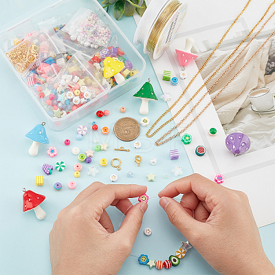   DIY Candy Color Bracelet Necklace Making Kit DIY-PH0009-40-1