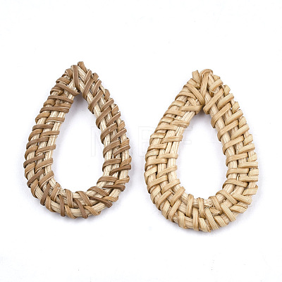 Handmade Reed Cane/Rattan Woven Linking Rings WOVE-T005-16-1