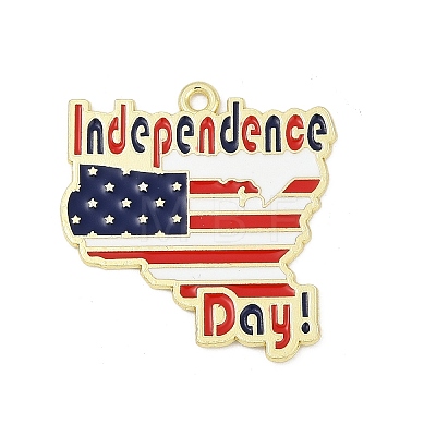 Independence Day Alloy Enamel Pendants ENAM-V001-04A-G-1