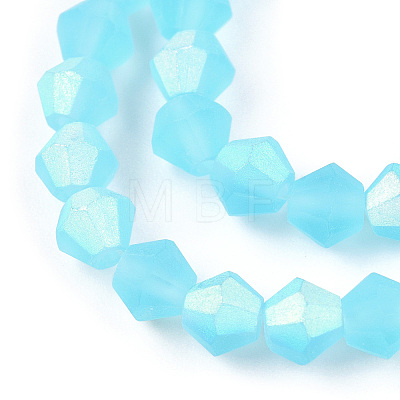 Imitate Austrian Crystal Bicone Frosted Glass Beads Strands EGLA-A039-T3mm-MB20-1
