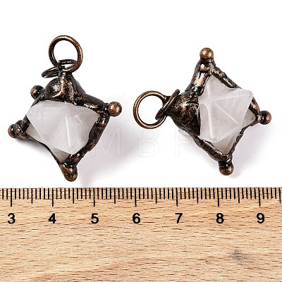 Natural Quartz Crystal Merkaba Star Pendants G-C144-01R-03-1