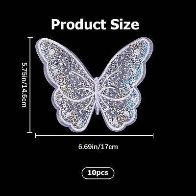 Butterfly Polyester Embroidery Ornament Accessories PATC-WH0008-23-1
