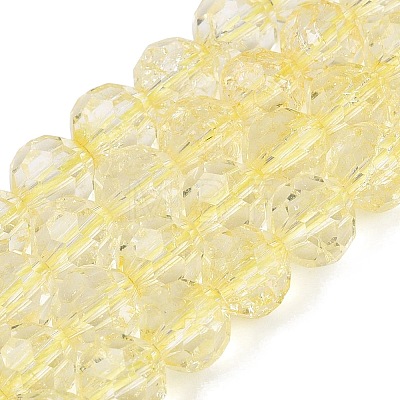 Crackle Transparent Glass Beads Strands GLAA-N068-06A-07-1