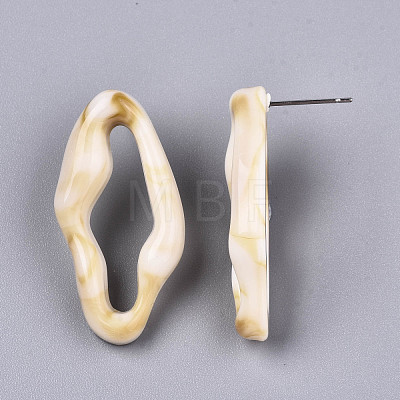 Opaque Resin Stud Earrings EJEW-T012-05-A02-1