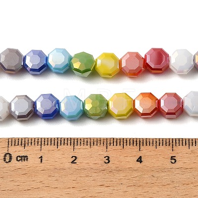 Electroplated Glass Beads Strands EGLA-A048-01A-1