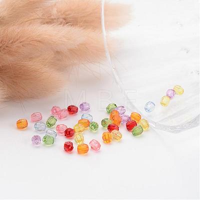 Mixed Color Transparent Acrylic Faceted Round Beads X-DB4MMM-1