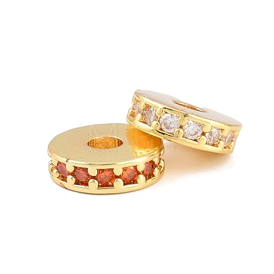 Brass Micro Pave Cubic Zirconia Beads KK-H533-01G-04-1