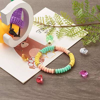 Handmade Polymer Clay Beads Stretch Bracelet for Kid BJEW-JB06870-1