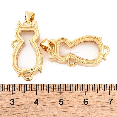 Rack Plating Brass Locket Pendants KK-F874-01G-11-1