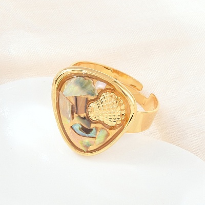 304 Stainless Steel Resin Cuff Open Rings RE-E001-02G-1