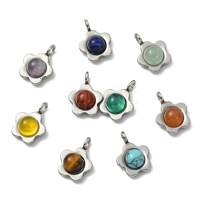 Natural & Synthetic Mixed Stone Pendants PALLOY-JF05812-02-1