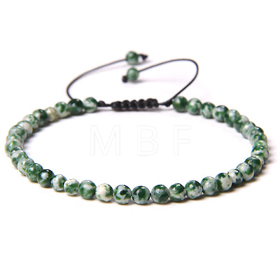 Adjustable Women's Dalmatian Jasper Beaded Bracelet CN3407-21-1