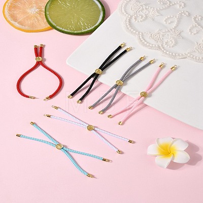 6Pcs 6 Colors Nylon Cords Bracelet Makings Fit for Connector Charms AJEW-FS0001-38-1