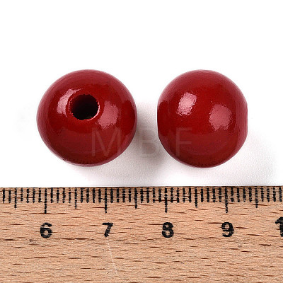 Painted Natural Wood Beads WOOD-A018-16mm-11-1