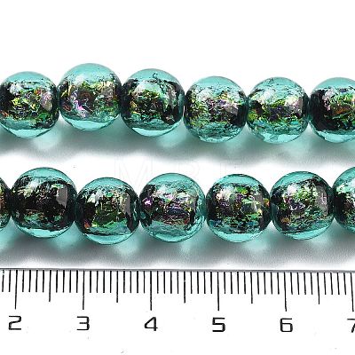 Handmade Foil Lampwork Beads Strands FOIL-K003-06B-22-1