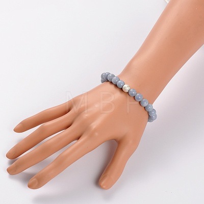 Natural Quartz(Dyed) Stretch Bracelets BJEW-JB01699-05-1