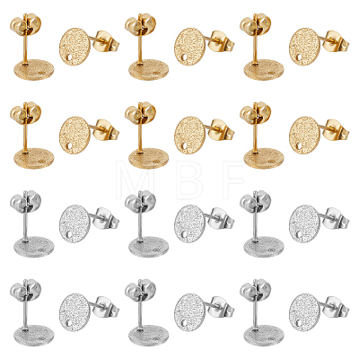 Unicraftale 40Pcs 2 Colors 304 Stainless Steel Stud Earring Findings STAS-UN0056-08-1