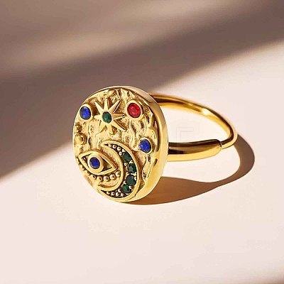304 Stainless Steel & Cubic Zirconia Finger Rings for Women FS-WG99359-03-1
