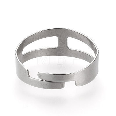 Adjustable 304 Stainless Steel Finger Ring Settings X-STAS-R094-18-1