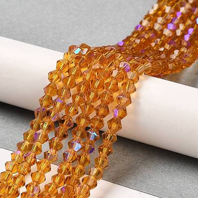 Transparent Electroplate Glass Beads Strands EGLA-A039-T4mm-L28-1