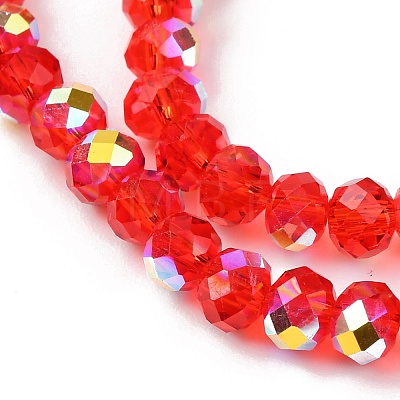 Electroplate Transparent Glass Beads Strands EGLA-A046-01A-01-1