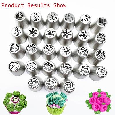 Non-Tarnish Christmas Tree Stainless Steel Russian Piping Tips DIY-D036-18P-1