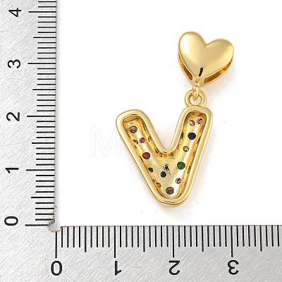 Brass Micro Pave Colorful Cubic Zirconia Pendants KK-P281-01G-V-1