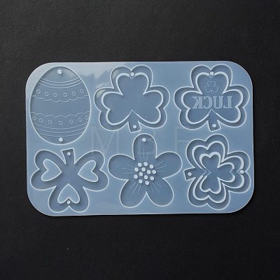 Easter Egg & Shamrock & Flower Connector Charms Silicone Molds DIY-L065-01-1