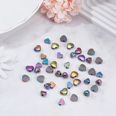 40Pcs 4 Style Rack Plating Rainbow Color Alloy Beads FIND-FH0004-34-1