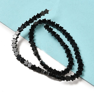 Natural Black Onyx(Dyed & Heated) Beads Strands G-G085-B44-02-1
