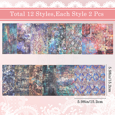 24 Sheets 12 Styles Scrapbook Paper Pads DIY-WH0304-989A-1