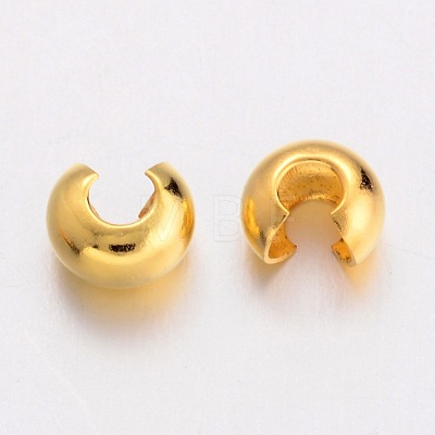 Brass Crimp Beads Covers X-EC266-G-1