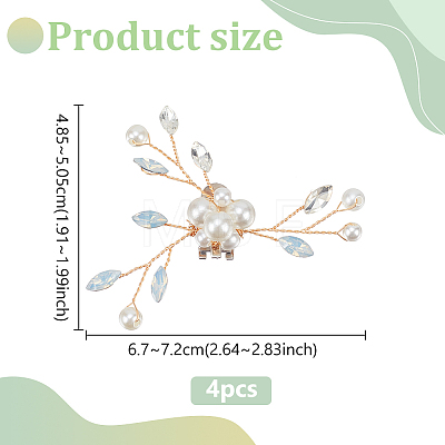 MAYJOYDIY US 4Pcs Flower Plastic Imitation Pearl Shoe Decorations FIND-MA0001-01-1