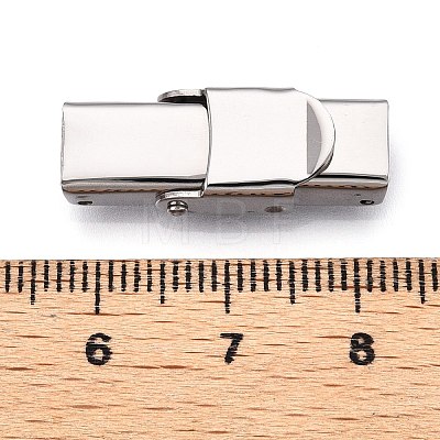 Non-Tarnish Smooth Surface 201 Stainless Steel Watch Band Clasps X-STAS-R063-64-1