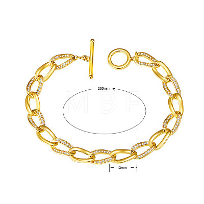 SHEGRACE Brass Curb Chain Bracelets JB005A-X-1