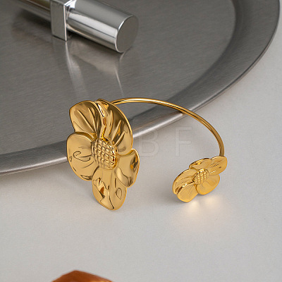 304 Stainless Steel Cuff Bangles BJEW-D459-01G-1