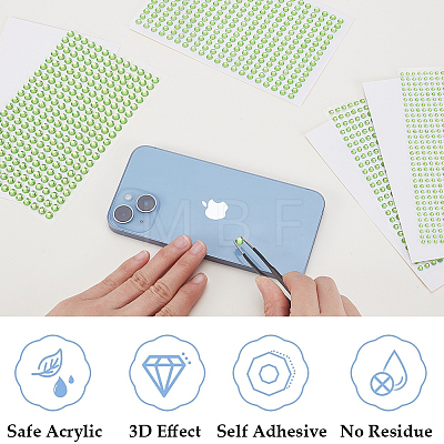 4 Sheets 4 Styles Acrylic Imitation Pearl Stickers Paper Sheets for Craft DIY-SP0002-64C-1